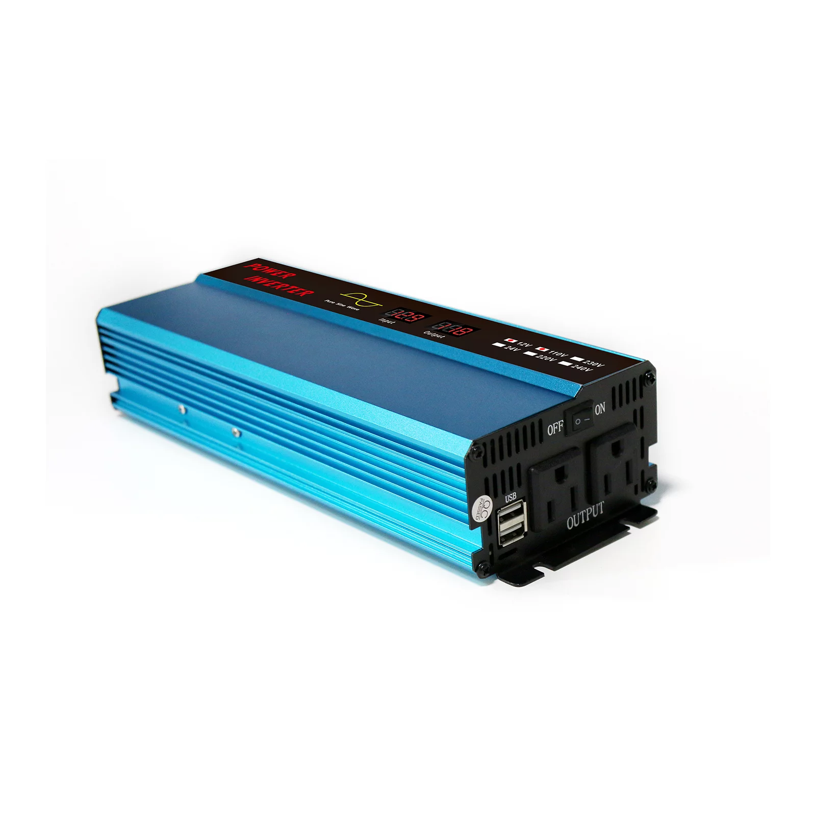 Anself 1600 Watt Car Inverter Converter Pure Sine, 12V to 120V AC, 2 Sockets, 2x6A USB Ports Reliable for Your Car Appliances