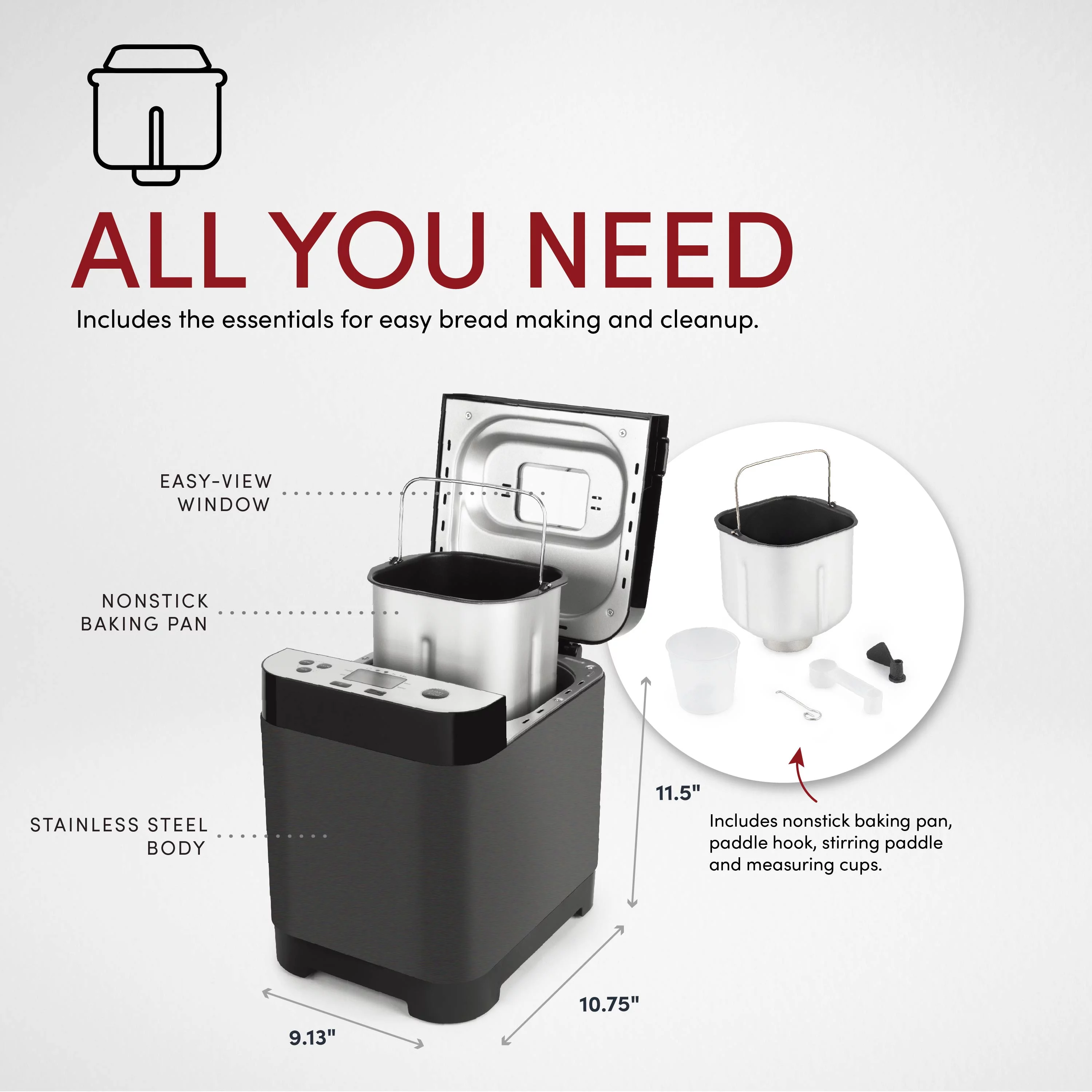 Aroma 1.5L Bread Maker