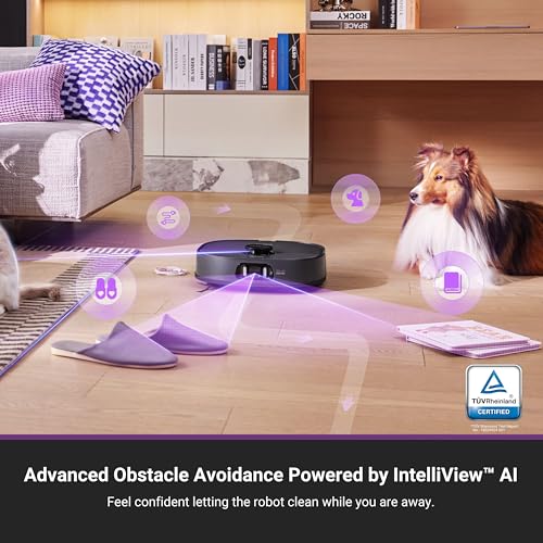 Eureka E20 Plus Robot Vacuum and Mop Combo, Robot Vacuum Cleaner with Bagless Self Emptying Station, 45-Day Capacity 8000Pa Suction and Anti Hair-Tangling Brush App Control LiDAR Navigation