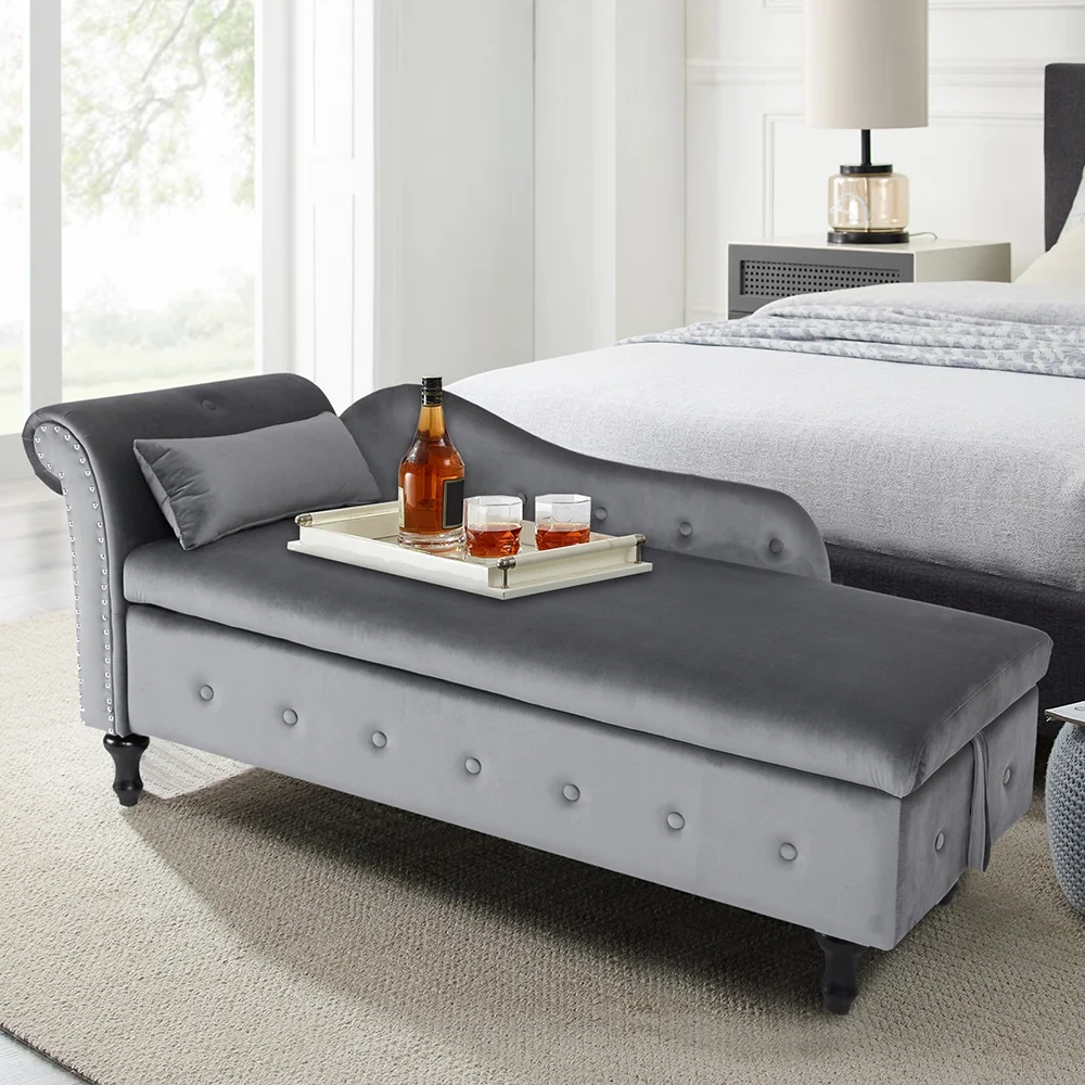HUTWIFE Velvet Storage Benches End of Bed 50