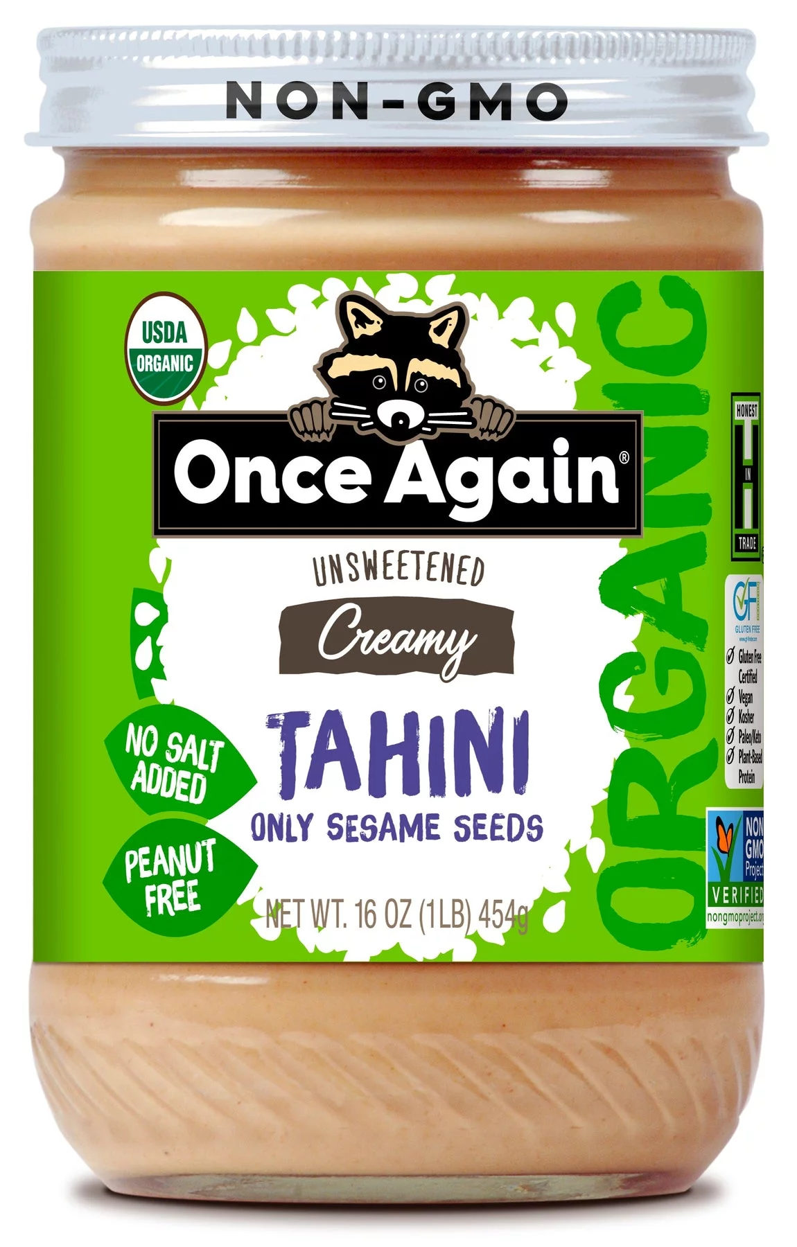 Once Again Organic Unsweetened Tahini Creamy Sesame Seed -- 16 oz