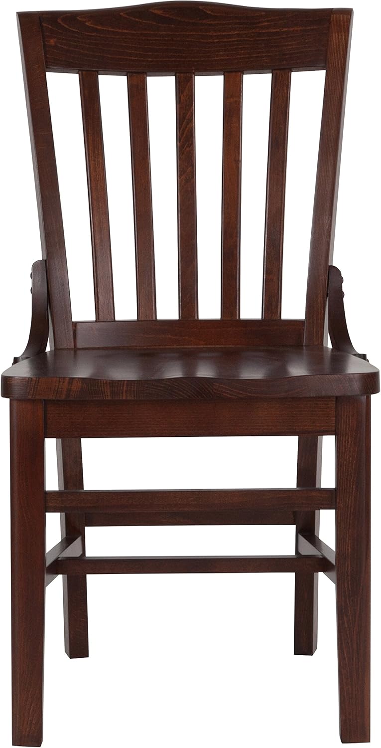 BizChair School House Back Walnut Wood Chair