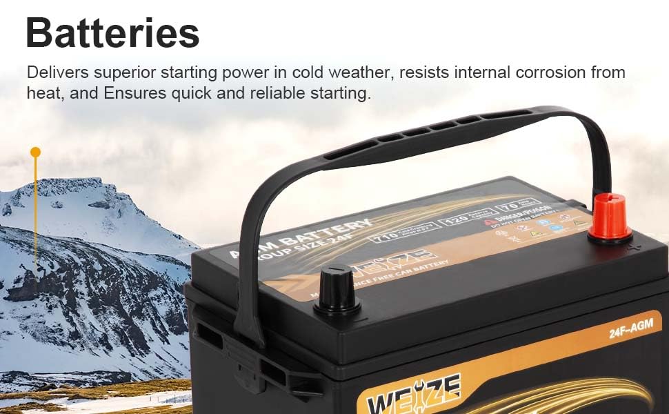Weize Platinum AGM Battery BCI Group 35 Automotive Battery, 100RC, 650CCA, 36 Months Warranty
