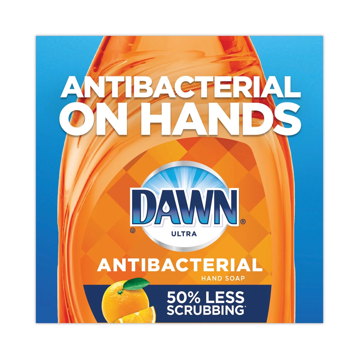 Ultra Antibacterial Dishwashing Liquid Orange Scent, 38 oz Bottle, 8/Carton