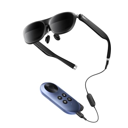 Rokid AR Joy Pack 2 AR Glasses, Smart Glasses Max 2 with Station, 360 Micro-OLED Display, Google Play, Media Streaming, HDCP Support & Cloud Gaming, Console, Android, Windows Compatible