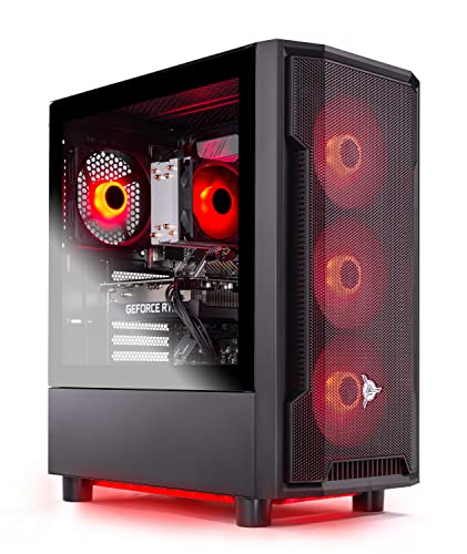Skytech Nebula Gaming PC Desktop, Ryzen 5 5600 3.5 Ghz (4.4GHz Turbo Boost), NVIDIA RTX 3050 6GB GDDR6, 1TB SSD, 16GB DDR4 RAM 3200, 650W Gold PSU, Wi-Fi, Win 11 Home