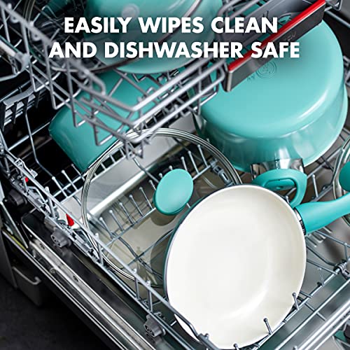 GreenPan Rio Healthy Ceramic Nonstick 2QT Saucepan with Lid, PFAS-Free, Dishwasher Safe, Turquoise