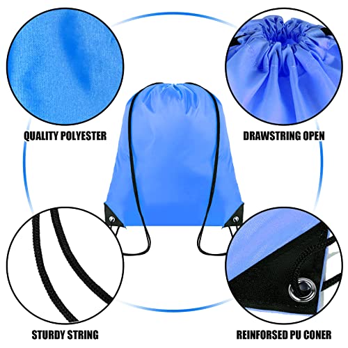 20 Pieces Drawstring Backpack Bulk Cinch Sackpack Ployster Drawstring Bags for Gym Party Trip(Aqua)
