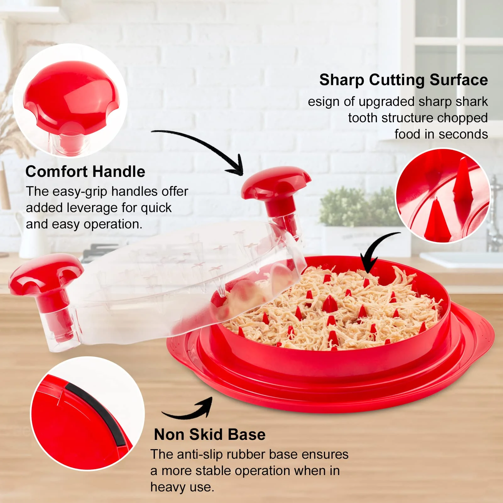 DYY Chicken Shredder, Chicken Breast Shredding Tool Twist with Transparent Cover, Meat Shredder, Ergonomic Handle, Easy Cleaning, Anti-slip, Heat Resistant, BPA Free