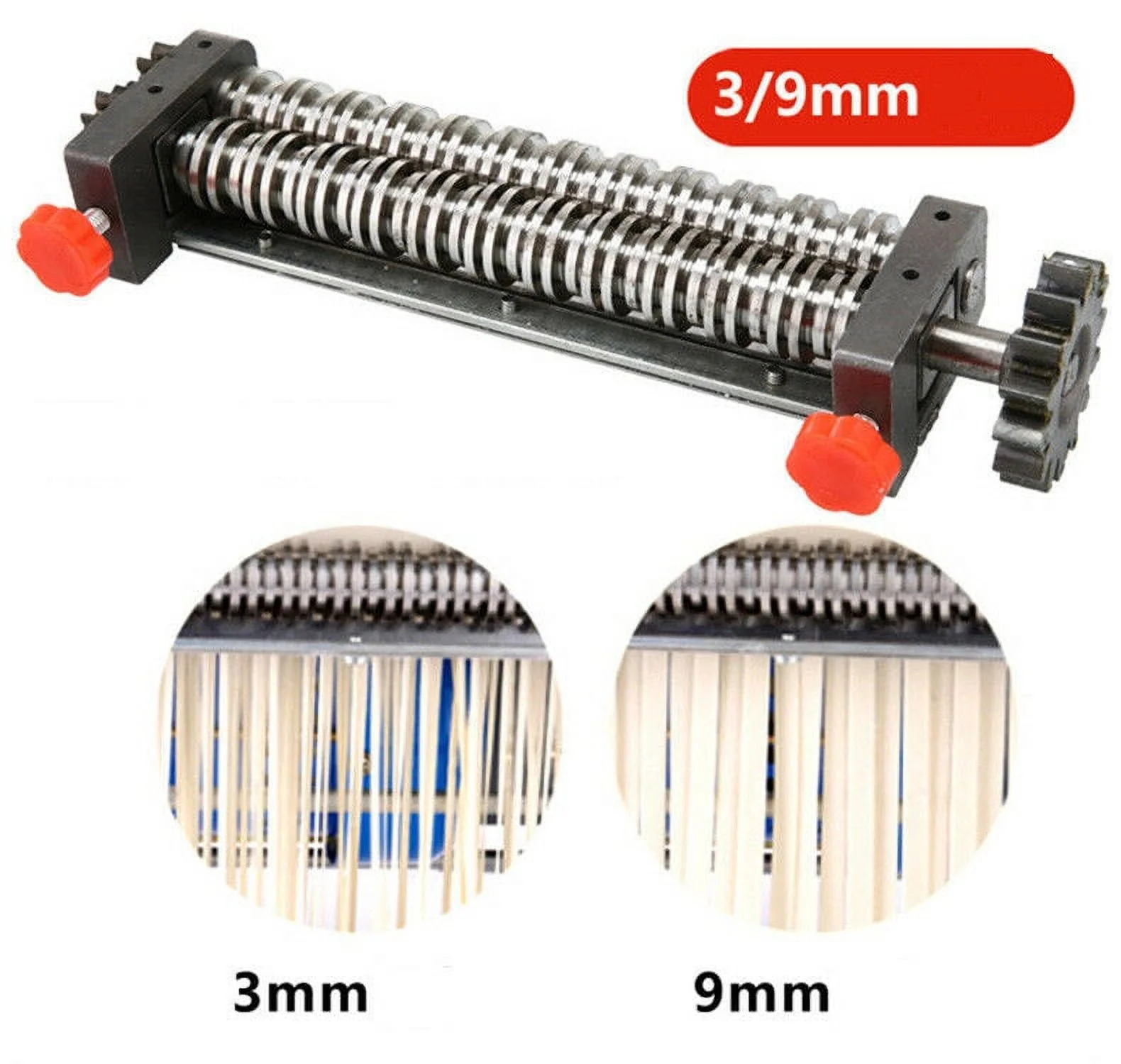 110V 240mm Electric Pasta Press Maker Automatic Noodles Machine Dumpling Skin Maker +3/9mm Wide Noodle Cutter +1.8mm Round Noodle Cutter