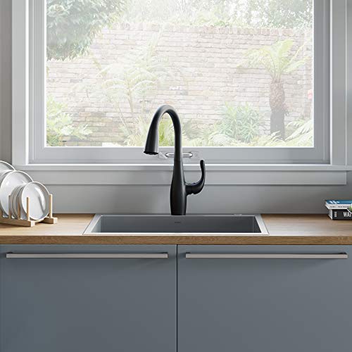 KRAUS Standart PRO 22-inch Drop-In Top Mount 16 Gauge Stainless Steel Single Bowl Laundry Utility Sink, KHT301-22L