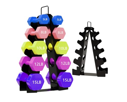 Weight Rack for Home Gym, OKUGAFIT Compact A-Frame Dumbbell Rack with Handle, dumbbell rack stand only for Home Gym Workout (Dumbbells not included)