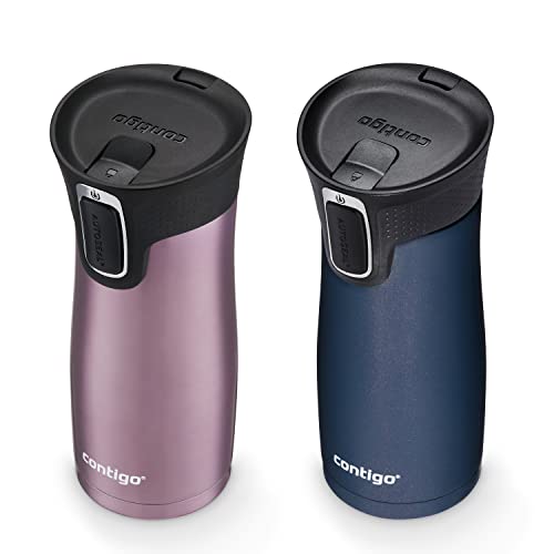 Contigo AUTOSEAL West Loop Vacuum-Insulated Stainless Steel Travel Mug with Easy-Clean Lid 20 oz Sake