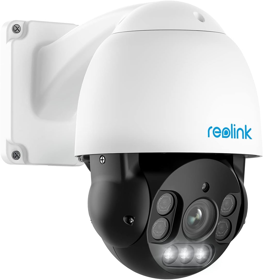 REOLINK 4K PTZ Outdoor Camera, PoE IP Home Security Surveillance, 5X Optical Zoom Auto Tracking, 3pcs Spotlights 190 Ft Color Night Vision, Two Way Talk, Up to 256GB SD Card(Not Included), RLC-823A