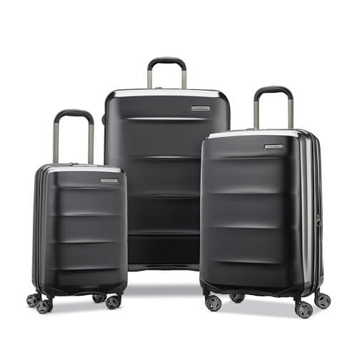 Samsonite Carry-On Pro Front Pocket Hardside Expandable 21-Inch Octiv Luggage: Durable & Impact Resistant, 360° Aero Trac Spinner Wheels, Adjustable Telescopic Handle, TSA Approved Lock - Silver