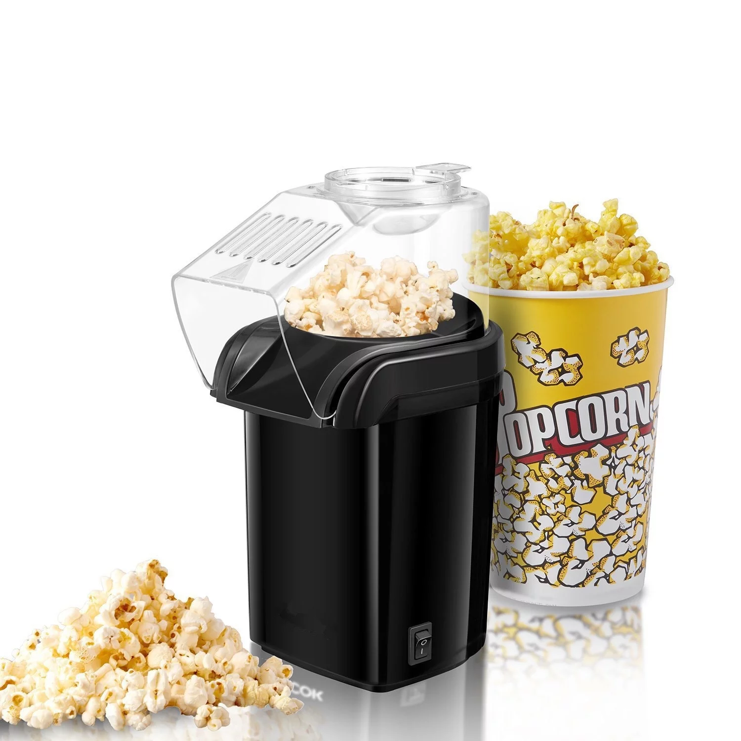 Hot Air Popcorn Maker Machine 1200W Electric Popcorn Popper Kernel Corn Maker Bpa Free, 95% Popping Rate, 2 Minutes Fast, No Oil Healthy Snack for Kids Adults, Home, Party and Family Gift