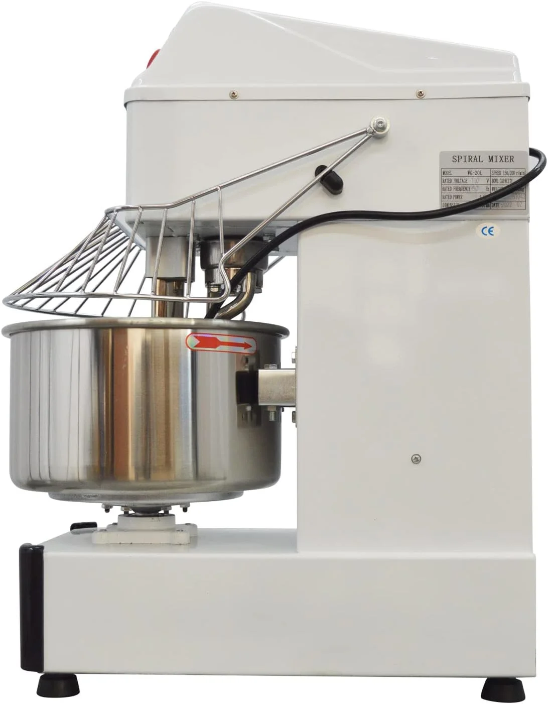 PreAsion Commercial Dough Food Mixer Dough Kneading Machine Double Speed Double Action Dough Mixer 110V 20L 1500W