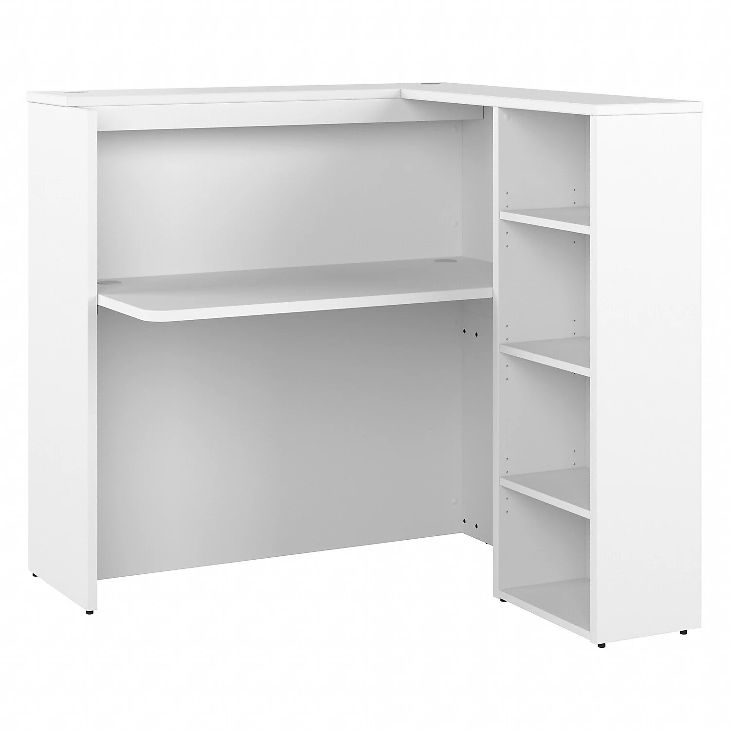 Studio C 48W Privacy Desk with Shelves in White - Engineered Wood