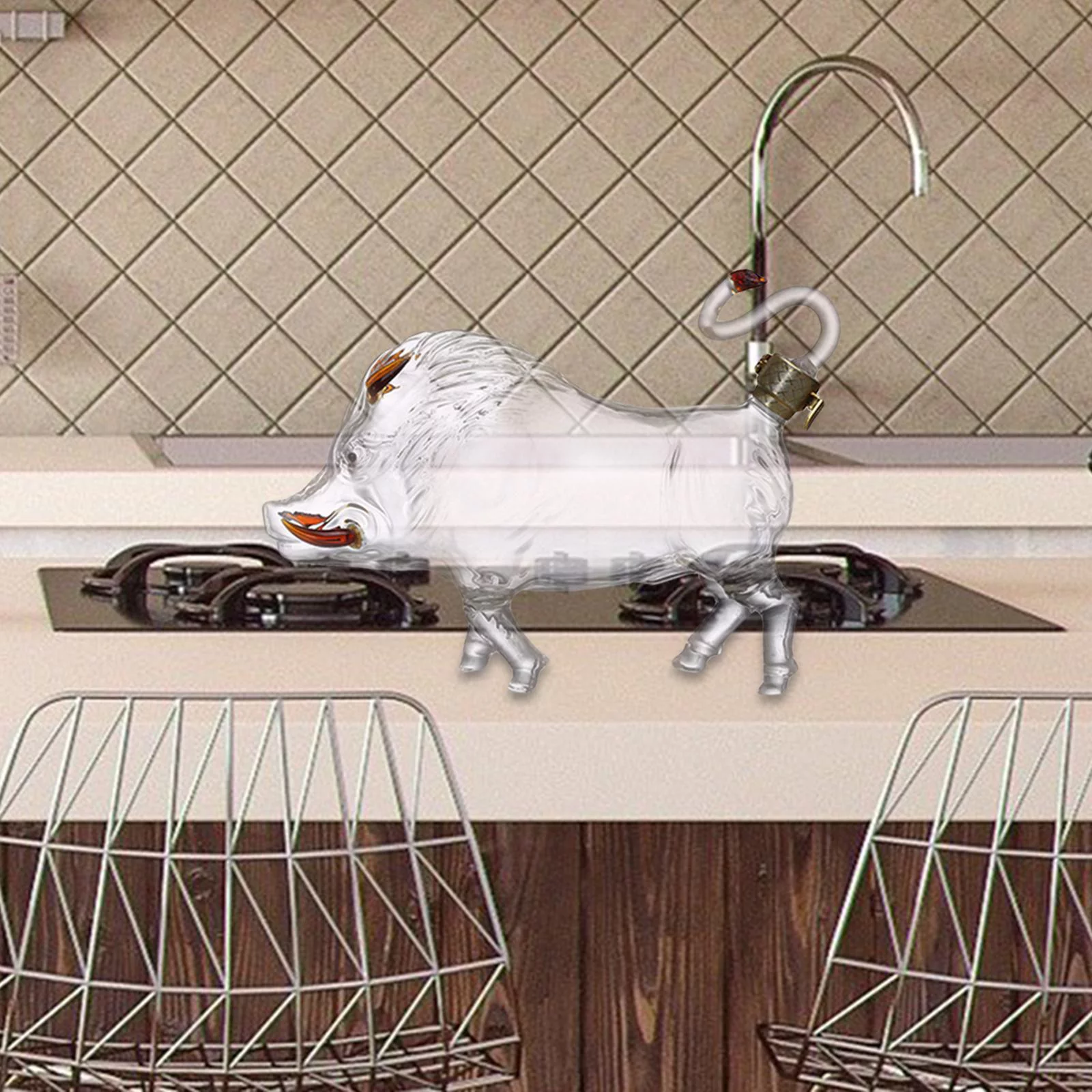 Animal , Bar Supplies, Gift Clear 1000ml Unique Boar Shaped Style