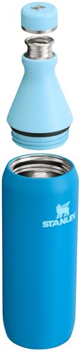 Stanley All Day Slim Bottle 20 oz | Leakproof Twist on Lid | Slim Design for Travel and Gym | Insulated Stainless Steel Water Bottle | BPA-Free | Azure