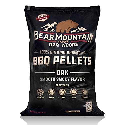 BEAR MOUNTAIN Premium Woods 100% All Natural Hardwood Pellets, Gourmet Blend for Pellet Smokers, or Any Outdoor Grill Rich, Smoky Wood, 20 Pound Bag
