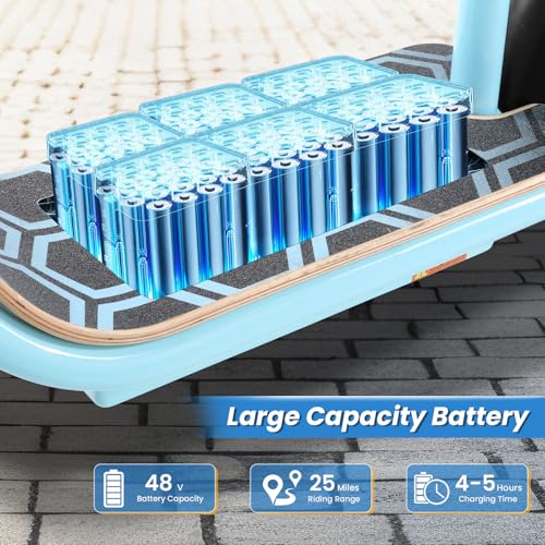 Caroma Peak 500W/800W/1200W Electric Scooter with Seat, 30 Miles Max Range Electric Scooter Adults&Teens, 48V Large Battery, 20MPH Top Speed Foldable Ebike, Adjustable E-Bike with Basket&Kid Seat