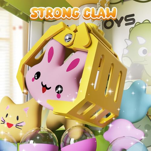 Skirfy Dinosaur Claw Machines,Electronic Arcade Game Vending Machine with Adjustable Sound& 32Pcs Mini Prizes,Candy Grabber Prize Dispenser Toys for Boys Girls,Birthday Toy Gifts for Kids