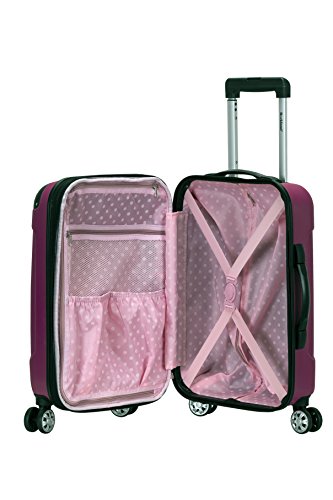 Rockland London Hardside Expandable Luggage with Spinner Wheels, Pink, Carry-On 20-Inch