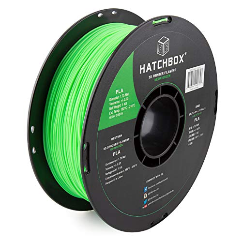 HATCHBOX 1.75mm Black PLA 3D Printer Filament, 1 KG Spool, Dimensional Accuracy +/- 0.03 mm, 3D Printing Filament