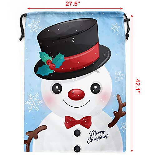 BeeGreen 2 Pieces Santa Sack Extra Large 27.6 x 42 Inch Santa Bags Reusable Christmas Bags Drawstring For Gifts Wrapping Giant Xmas Bag For Presents