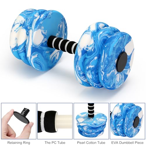Aquatic Exercise Dumbbells, Water Dumbbells, 2PCS Foam Barbells for Men Women Water Workouts