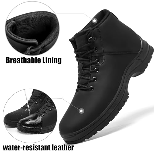 Mens Lightweight Hiking Boots Water Resistant Mid Ankle Work Casual Hiker Trekking Outdoor Boots Anti Slip Hiking Shoes