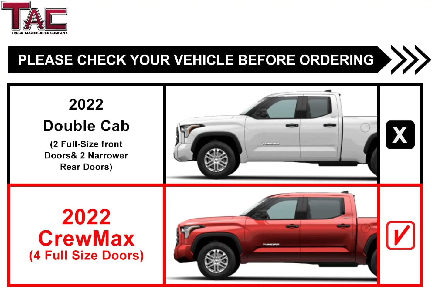 TAC Sniper Running Boards Fit 2022-2024 Toyota Tundra CrewMax Truck Pickup 4