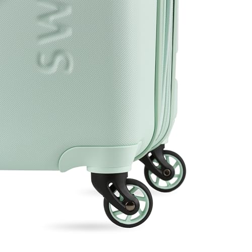 SwissGear 7366 Hardside Expandable Luggage with Spinner Wheels, White, Carry-On 19-Inch