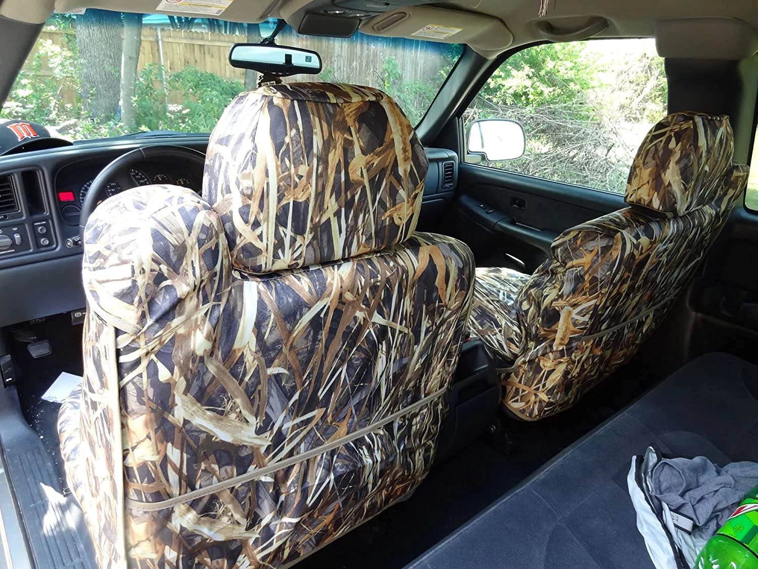 C991 1999-2002 Chevy Avalanche, Silverado, Suburban and Tahoe. GMC Sierra and Yukon Exact Seat Covers in SAC Camouflage Endura