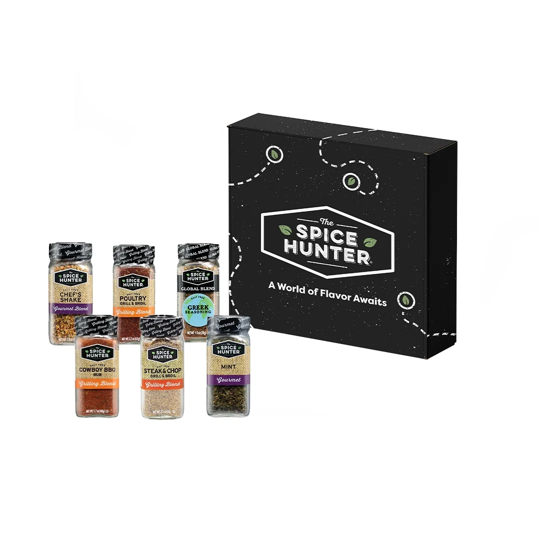 The Spice Hunter Butcher's Collection Meat Seasoning Kit contains 6 Spices and Recipe Gift Box