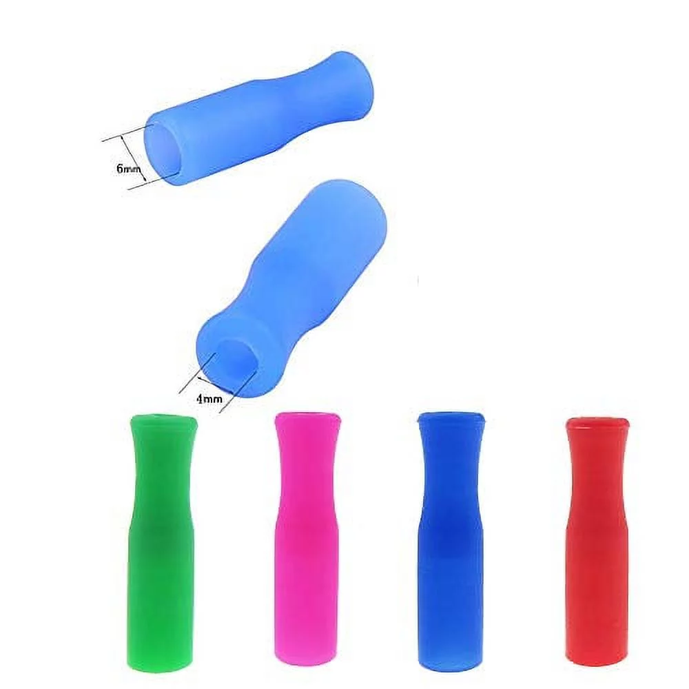 12 Inch Colorful Stainless Steel Straws, 8pcs Ultra Long Reusable Rainbow Color Metal Drinking Straws with Silicone Tips and Cleaning Brush for Big Tumblers