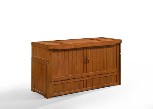 NIGHT & DAY Furniture Murphy Cube Cabinet Bed (White, Queen)