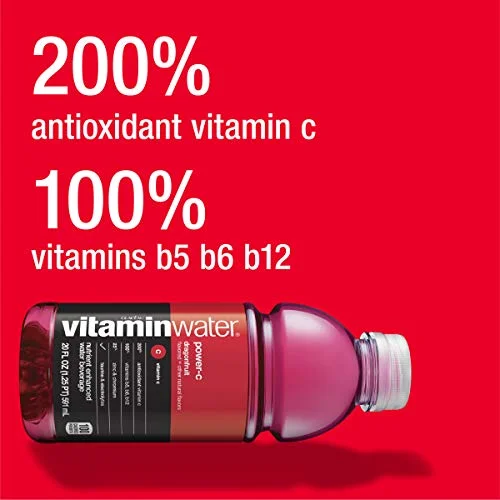 vitaminwater power-c electrolyte enhanced water w/ vitamins, dragonfruit drinks, 16.9 Fl Oz (Pack of 24)
