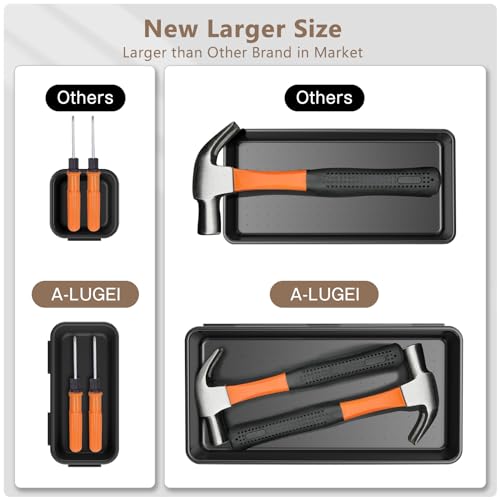 【More Larger Size】A-LUGEI【69Pcs】【5 Size】 Tool Box Organizer Tray Divider Set, 【Black】 Desk Drawer Organizer, Garage Organization and Storage Toolbox for Rolling Tool Chest Cart Cabinet WorkBench Parts
