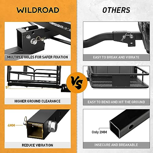 Wildroad Hitch Cargo Carrier 500 LBS Capacity Vehicle Trailer Baskets 60
