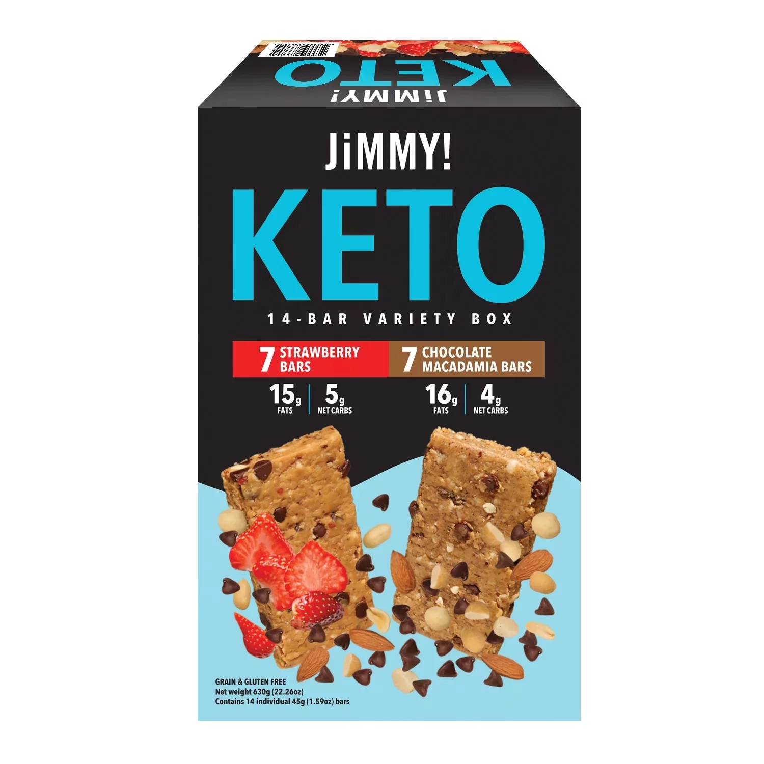 JiMMY! Keto Protein Bars Variety Pack, Strawberry and Chocolate (14pk.)