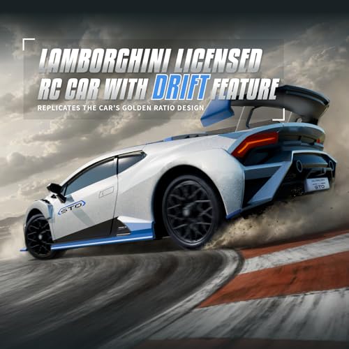 Lamborghini Remote Control Car for Boys 4-7, 1:18 Scale Official Licensed Lamborghini Toy Car, 2.4Ghz RC Drift Car Toys for Adults Boys 8-12 Kids Birthday Gift Ideas, Drift RC Cars (Orange)