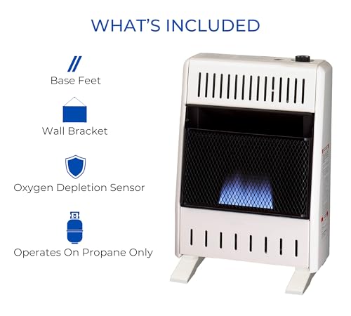 ProCom Heating Liquid Propane Ventless Blue Flame Heater With Base Feet - 30,000 BTU, Manual Control - Model# ML300HBA-B