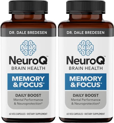 NeuroQ Memory & Focus - Boosts Cognitive Performance & Healthy Brain Function - Neuroprotective Formula by Dr. Dale Bredesen - Gotu Kola Ginkgo Phosphatidylserine Coffee Fruit & Propolis - 60 Capsules