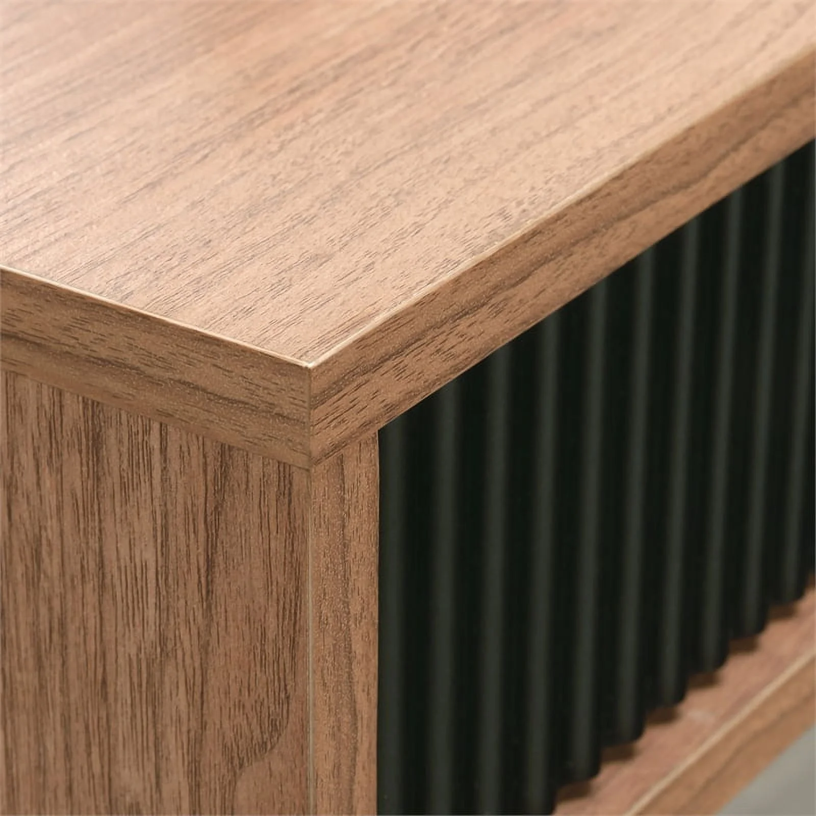 UrbanPro Modern Engineered Wood / Metal L-Desk in Serene Walnut