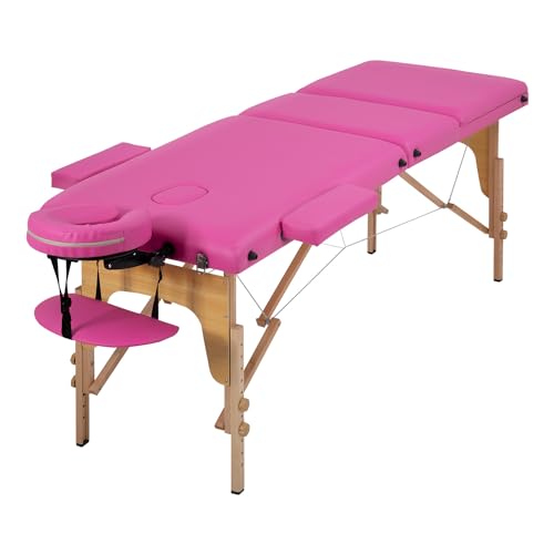 PayLessHere Massage Bed Portable Massage Table 24 inche Wide Lash Bed 3 Folding Heigh Adjustable Spa Table with Non-Woven Bag for Spa Footmassage Facial CareSpa Tattoo
