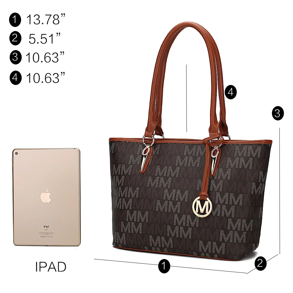 MKF Collection Alexy M Signature Tote Set by Mia K., 4-Piece, Tan