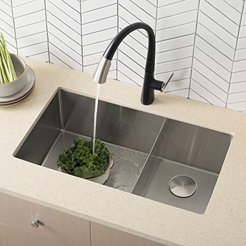 KRAUS Standart Pro 32 Inch 18-Gauge Stainless Steel Scullery Sink, 24 Gallon Freestanding Commercial Style Single Bowl Laundry & Utility Sink, KHS230-32