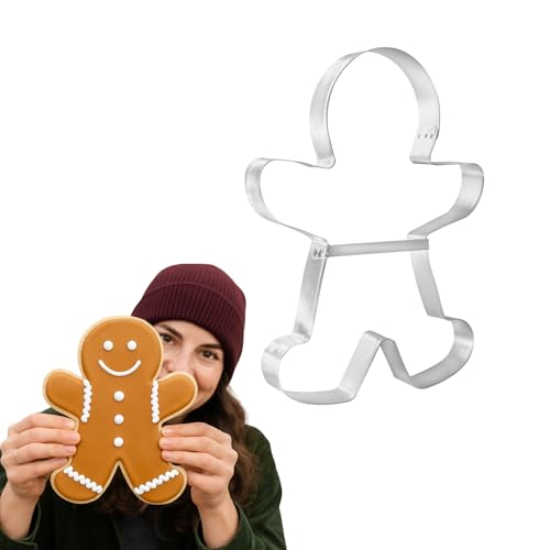 Foose Cookie Cutters Extra Large XL Gingerbread Man with Brace Cookie Cutter 8.5 in, Made in the USA (Stainless Steel)